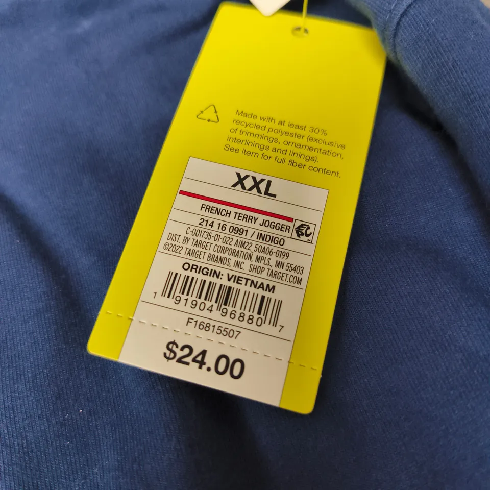 2 X ALL IN MOTION FRENCH TERRY JOGGERS BLUE XXL TAGGED