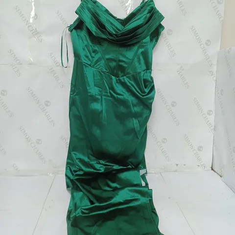 QUIZ CREST COWL MAXI DRESS IN GREN - UK 16