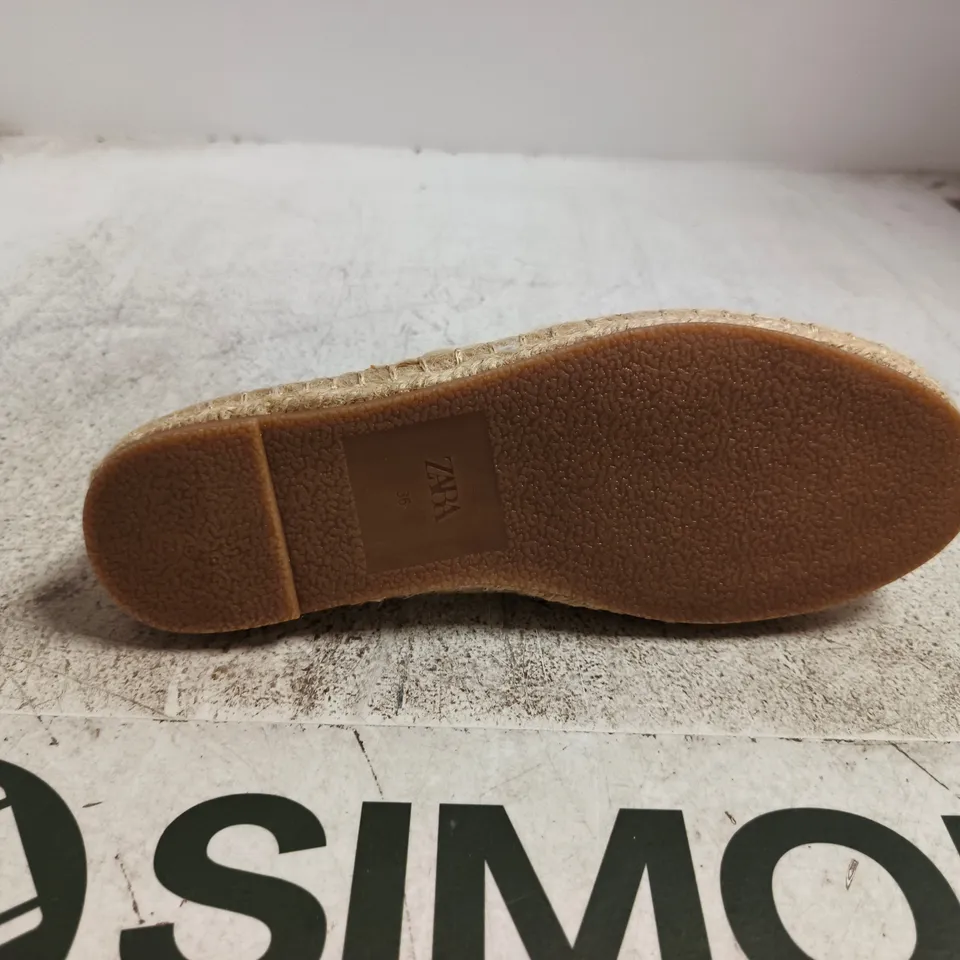 ZARA WOMEN'S BEIGE ESPADRILLES – UK 3 (EU 36) SLIP-ON FLAT SHOES UNBOXED