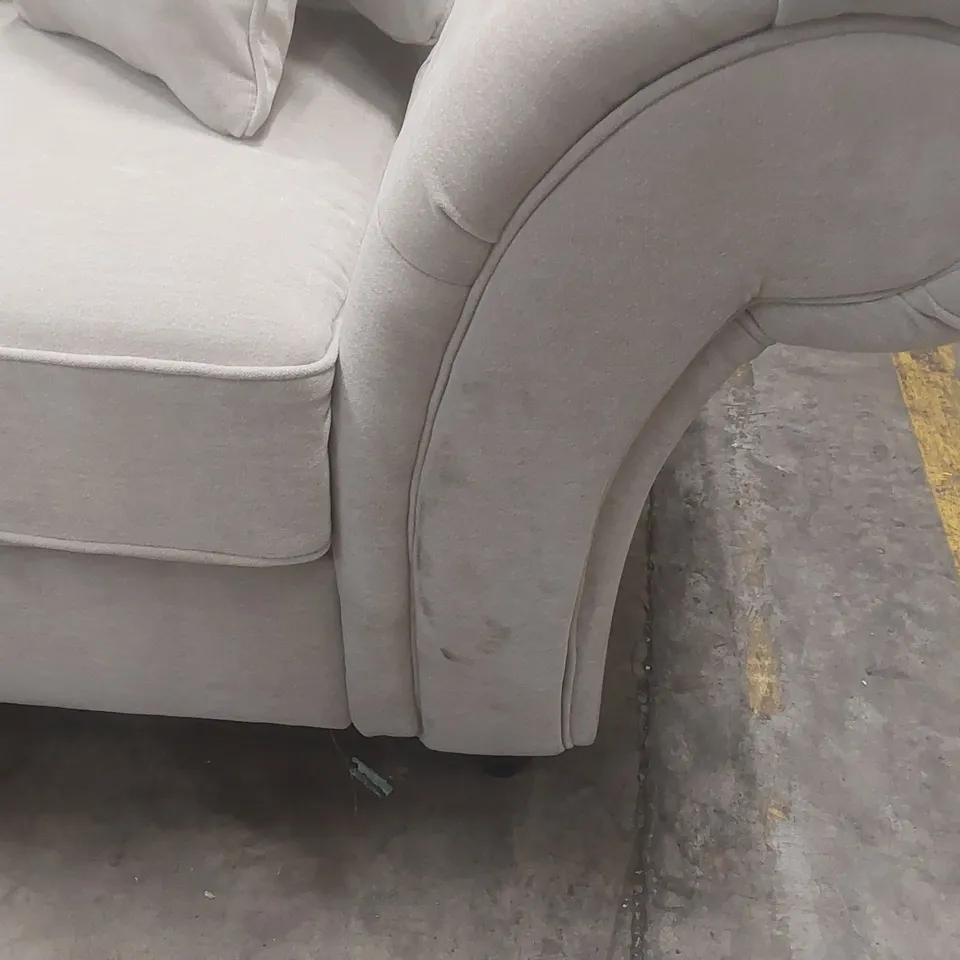 QUALITY DESIGNER WINDSOR 3 SEATER FABRIC SOFA - NATURAL