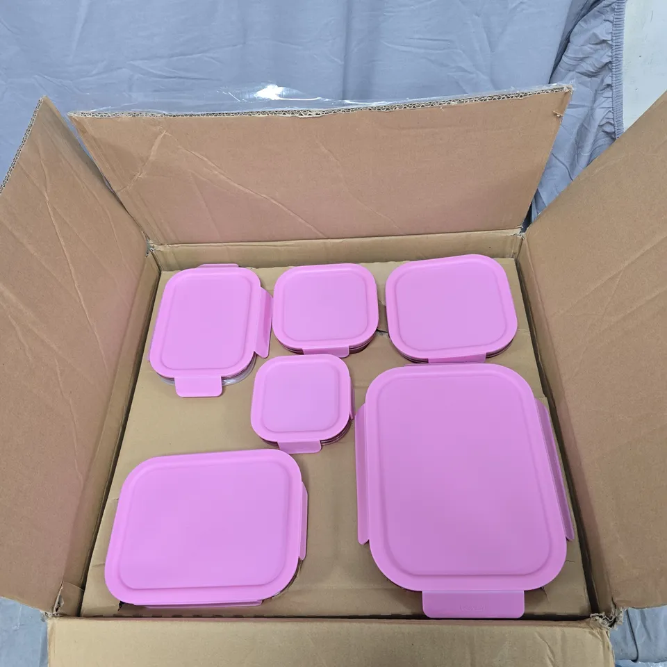 LOCK & LOCK 6 PIECE CLEAR GLASS SET WITH LIDS