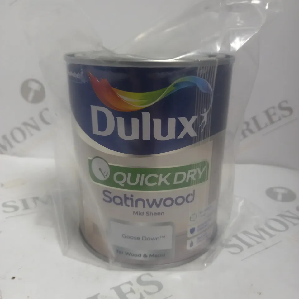 BOXED SEALED DULUX QUICK DRY SATINWOOD MID SHEEN - 750ML - GOOSE DOWN 