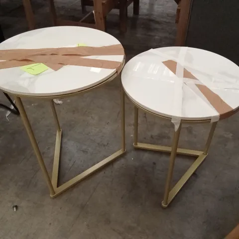 2 PIECE MARBLE NEST OF COFFEE TABLES