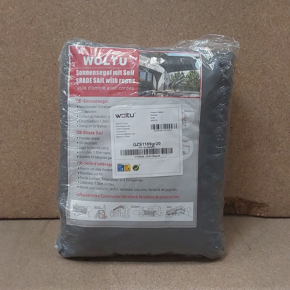 BAGGED WOLTU SHADE SAIL WITH ROPES 