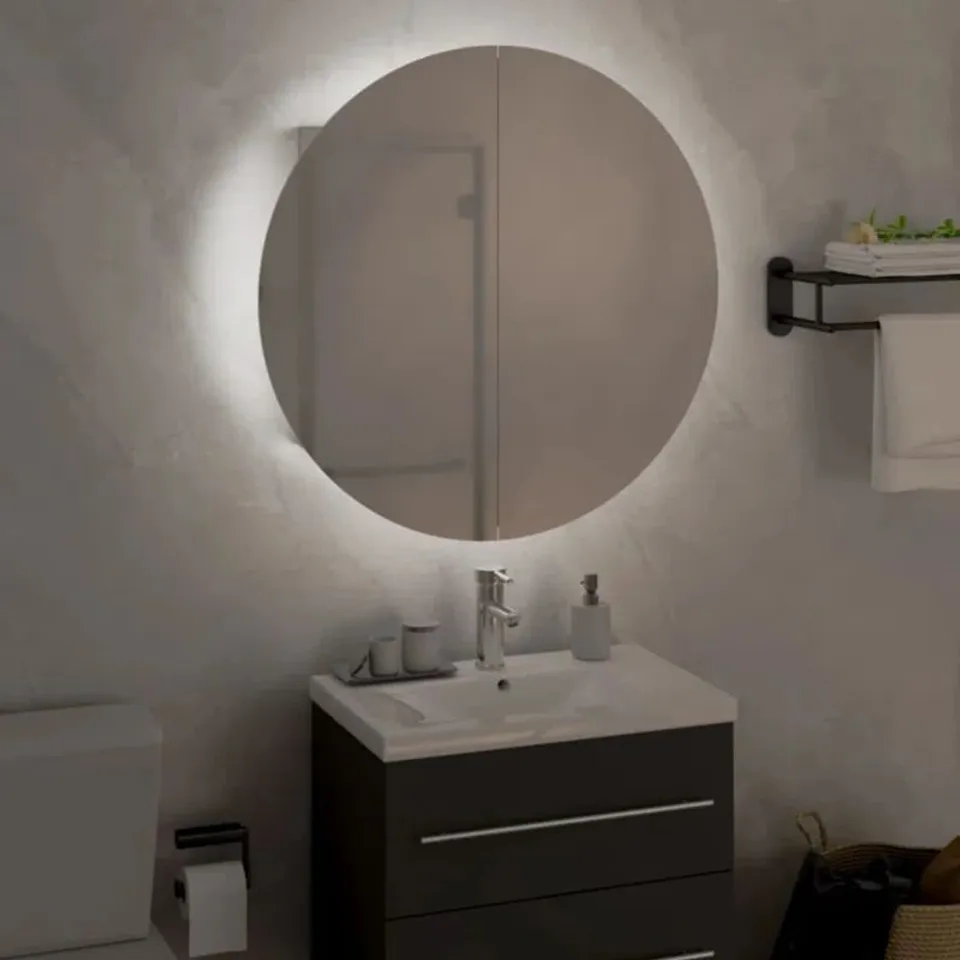 BOXED ADEBARE BATHROOM CABINET WITH ROUND MIRROR & LED (1 BOX)