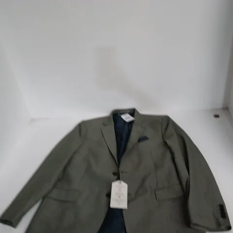 NEXT TAILORING MEN'S SUIT JACKET – UK 46R REGULAR FIT (EU 56), OLIVE/GREY