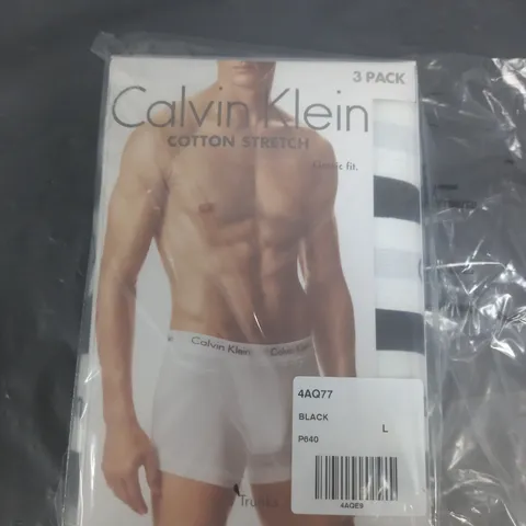 CALVIN KLEIN CORE 3 PACK TRUNKS - BLACK SIZE L