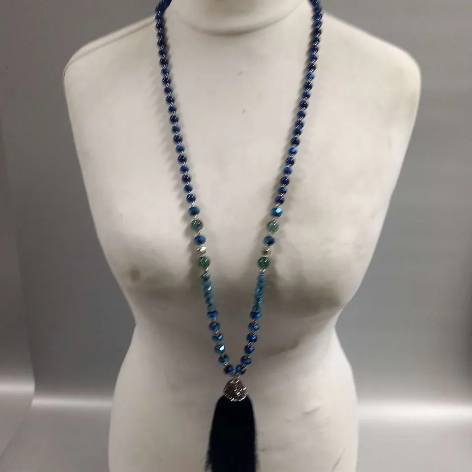 BRAND NEW BROWN PEPPER HANDBAGS JEWELLERY CONNECTION UK BLUE NECKLACE