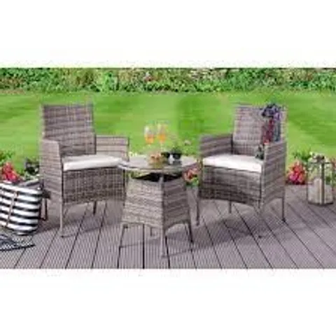 BOXED SARENAC ROUND 2-PERSON 53CM LONG ROUND COFFEE SET - GREY (1 BOX)