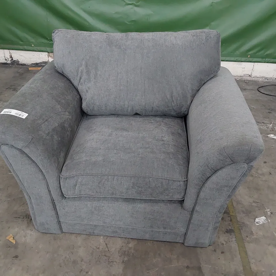 DESIGNER EASY CHAIR GREY FABRIC 