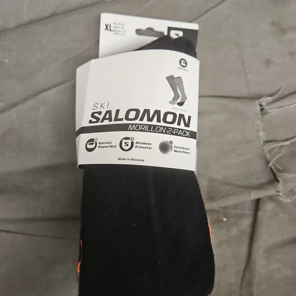 SALOMON SKI SOCKS MORILLON 2-PACK – KNEE LENGTH, XL