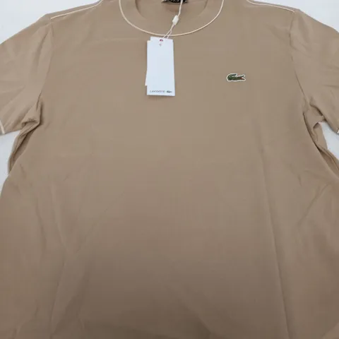 LACOSTE BEIGE CREW NECK T-SHIRT β SIZE M