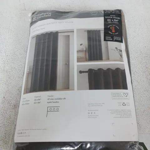 CATHERINE LANSFIELD WOVEN SUPER THERMAL BLACKOUT MATT VELOUR DOOR PANEL CURTAINS