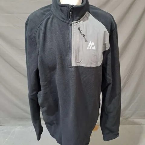 MONTIREX MICRO FLEECE 1/4 ZIP IN BLACK/CEMENT GREY SIZE L