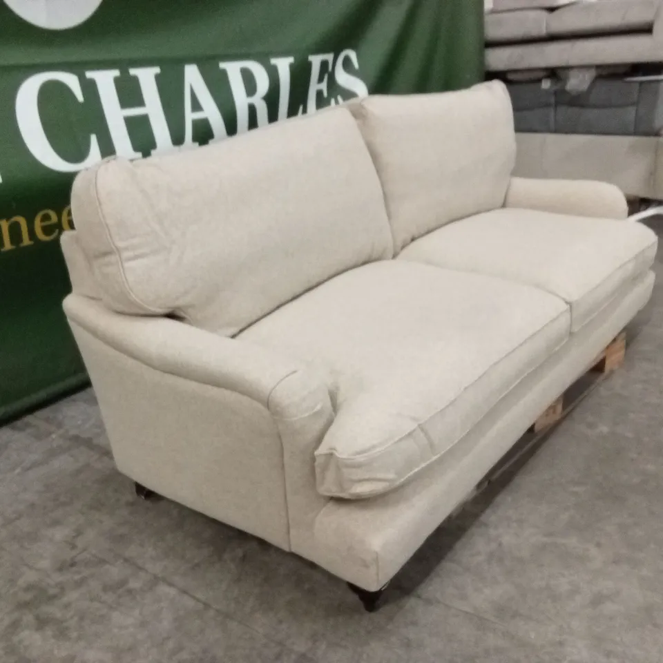 QUALITY DESIGNER LARGE 3 SEATER FABRIC SOFA - BEIGE