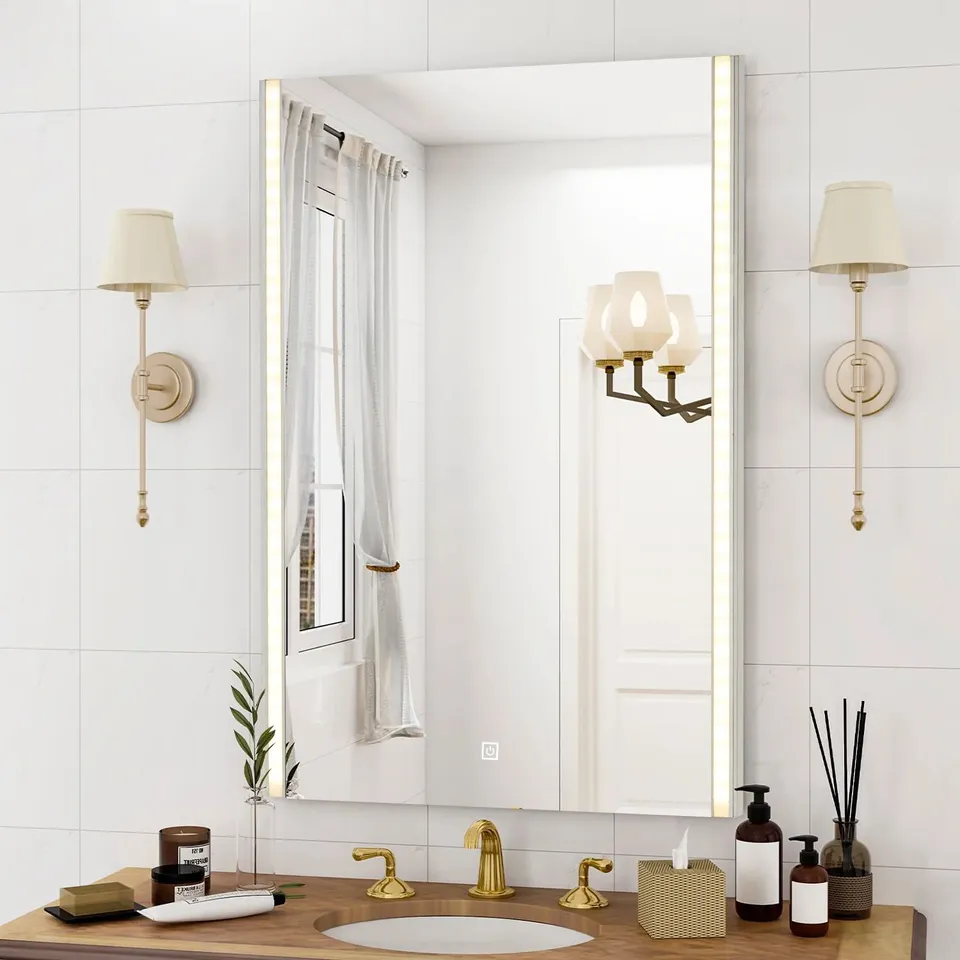 3 BOXED FAYE STREAMLINE FRAMELESS BATHROOM MIRROR [LED LIGHT]