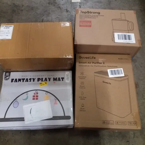 PALLET CONTAINING ASSORTED PRODUCTS INCLUDING BABYS PLAY MAT, SMART AIR PURIFIER, 10" SQUARE PLATE, MULTIFUNCTIONAL FOOD PROCESSOR