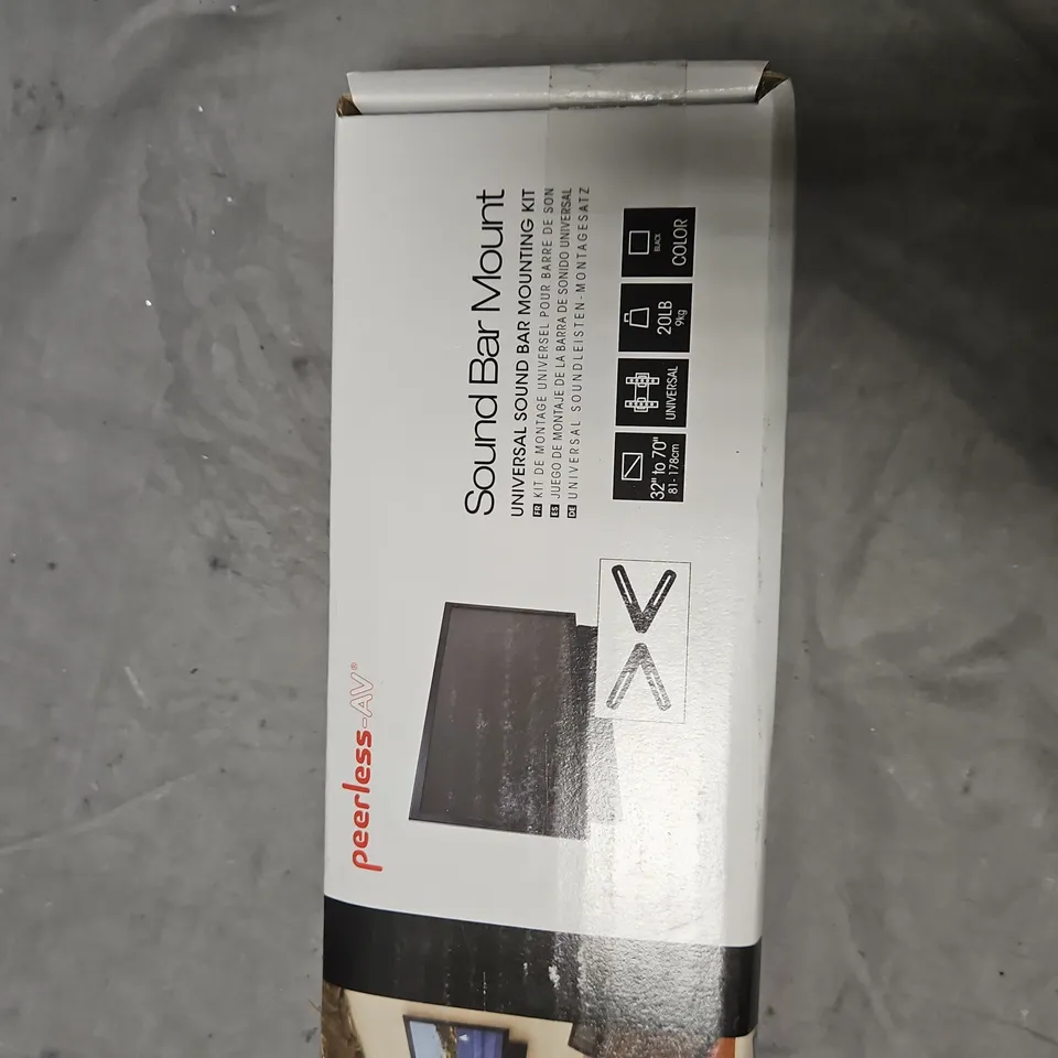 PEERLESS-AV SOUND BAR MOUNT – UNIVERSAL WALL MOUNT FOR SOUNDBARS (BOXED)