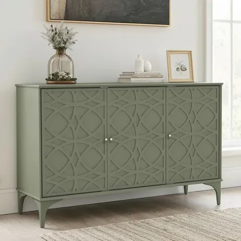 BOXED OMEGA 3 DOOR SIDEBOARD -KALE GREEN (1 BOX)