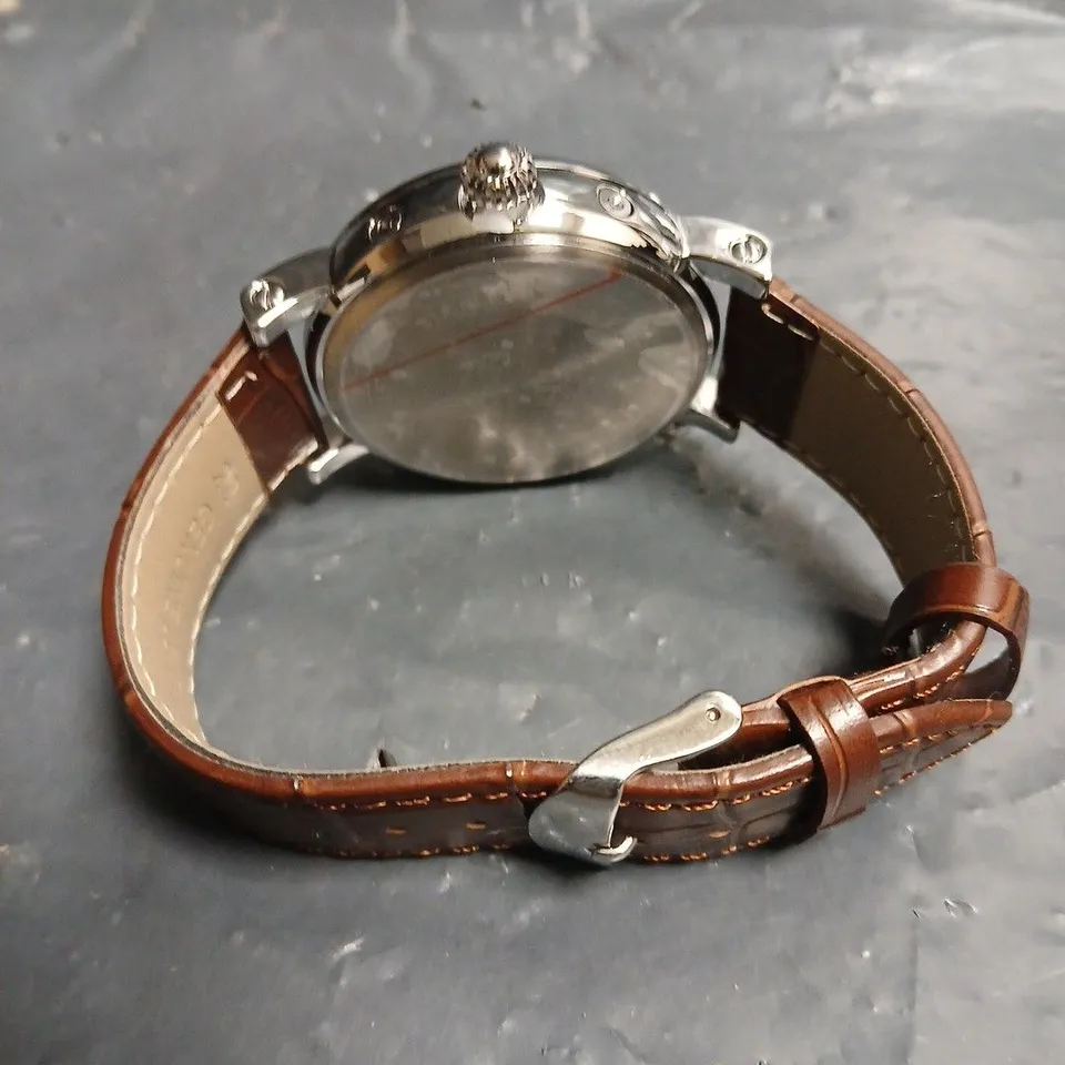 MENS ERNEST FERDINAND WATCH – FUNCTIONING SUB DIALS – LEATHER STRAP 