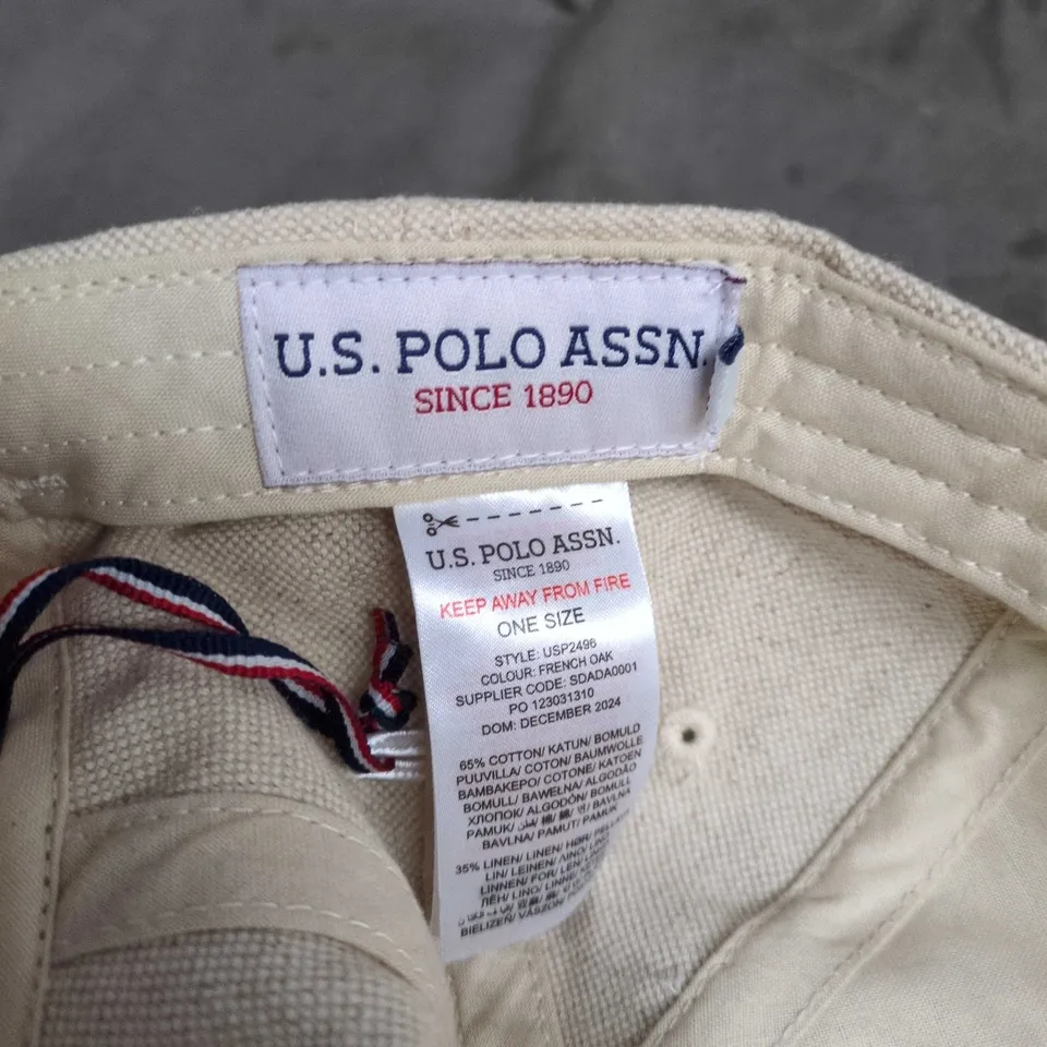 U.S. POLO ASSN. BEIGE BASEBALL CAP – ONE SIZE