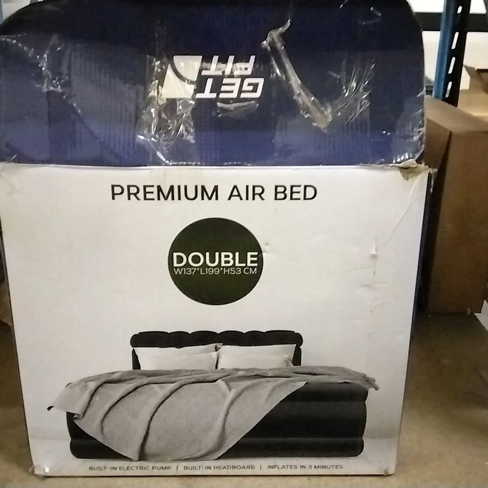 BOXED GET FIT DOUBLE ELECTRIC AIR MATTRESS