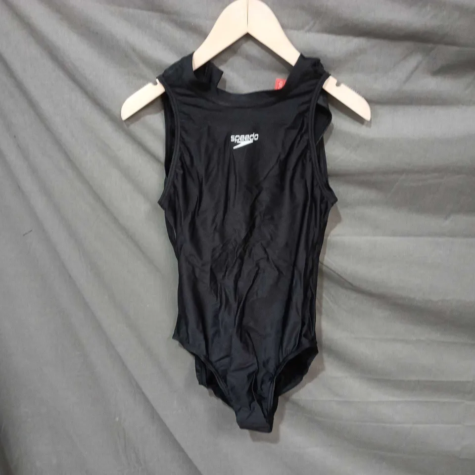 SPEEDO BLACK ONE-PIECE SWIMSUIT WITH FRONT ZIP – TAG ATTACHED UK SIZE 16/38