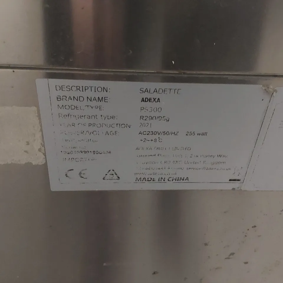 ADEXA PS300 COMMERCIAL SALADETTE COUNTER FRIDGE 