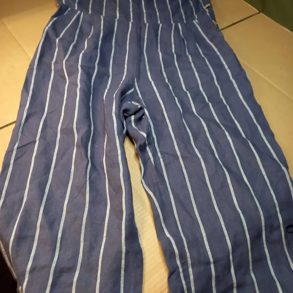WHITE STUFF BLUE STRIPE JUMPSUIT - SIZE 16