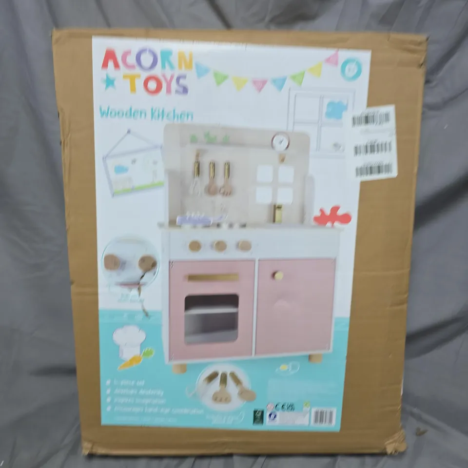BOXED ACORN FLOORSTANDING WOODEN KITCHEN PLAYSET - BLUSH