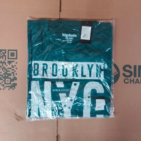 BAGGED BIGDUDE T-SHIRT IN GREEN SIZE 2XL