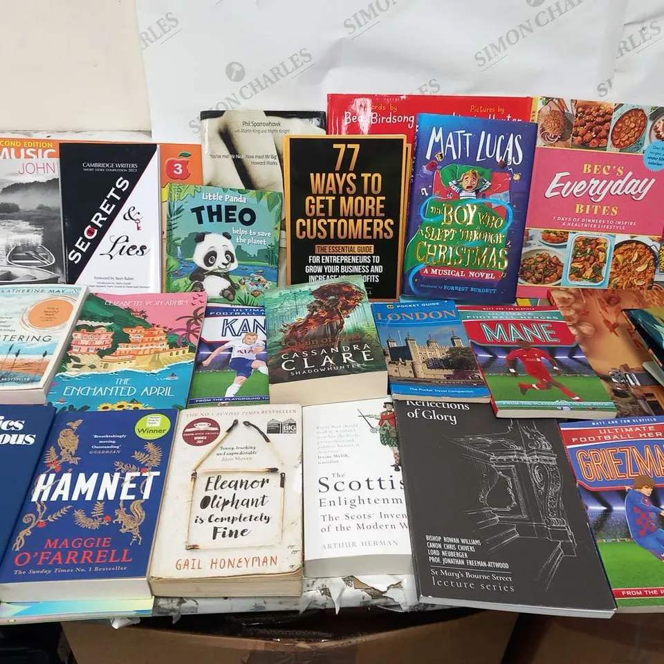 LARGE QUANTITY OF ASSORTED BOOK TITLES INCLUDE FICTION AND NON-FICTION TITLES BY AUTHORS SUCH AS;
