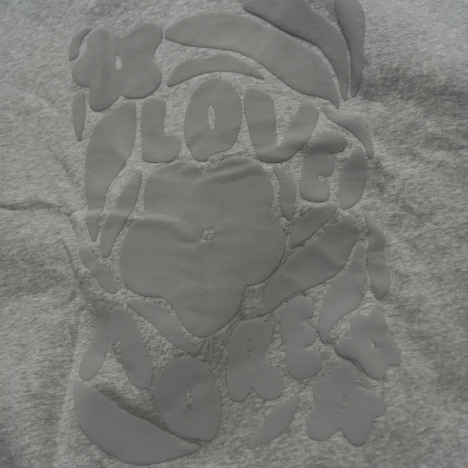 TALA LOVE MORE OVERSIZED HOODIE IN GREY - LARGE