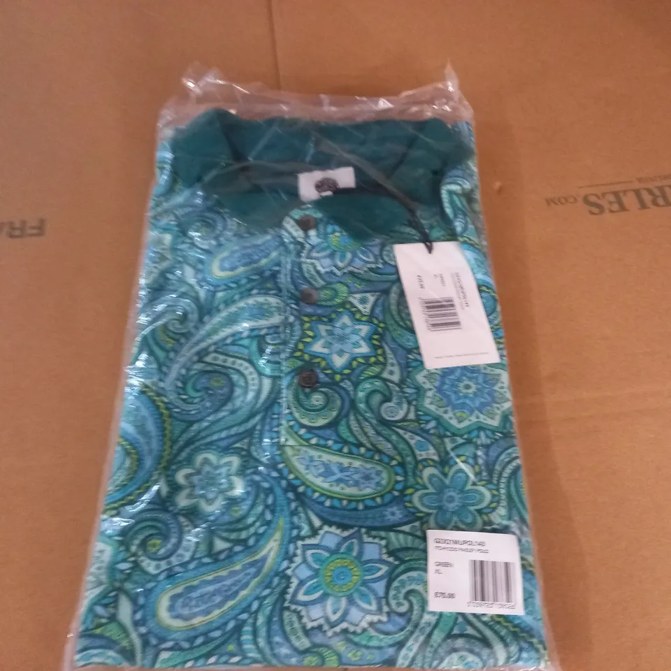 BAGGED PRETTY GREEN ITCHYCOO PAISLEY POLO - XL