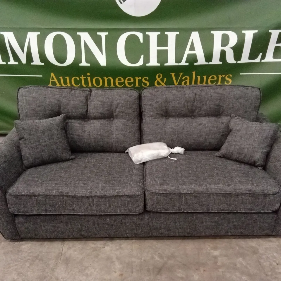 HALSTOW 3 SEATER FABRIC SOFA - CHARCOAL RRP £749