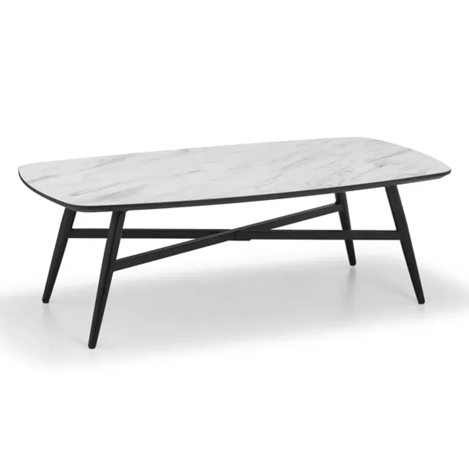 BOXED CARUSO MARBLE EFFECT COFFEE TABLE MARBLE/BLACK 