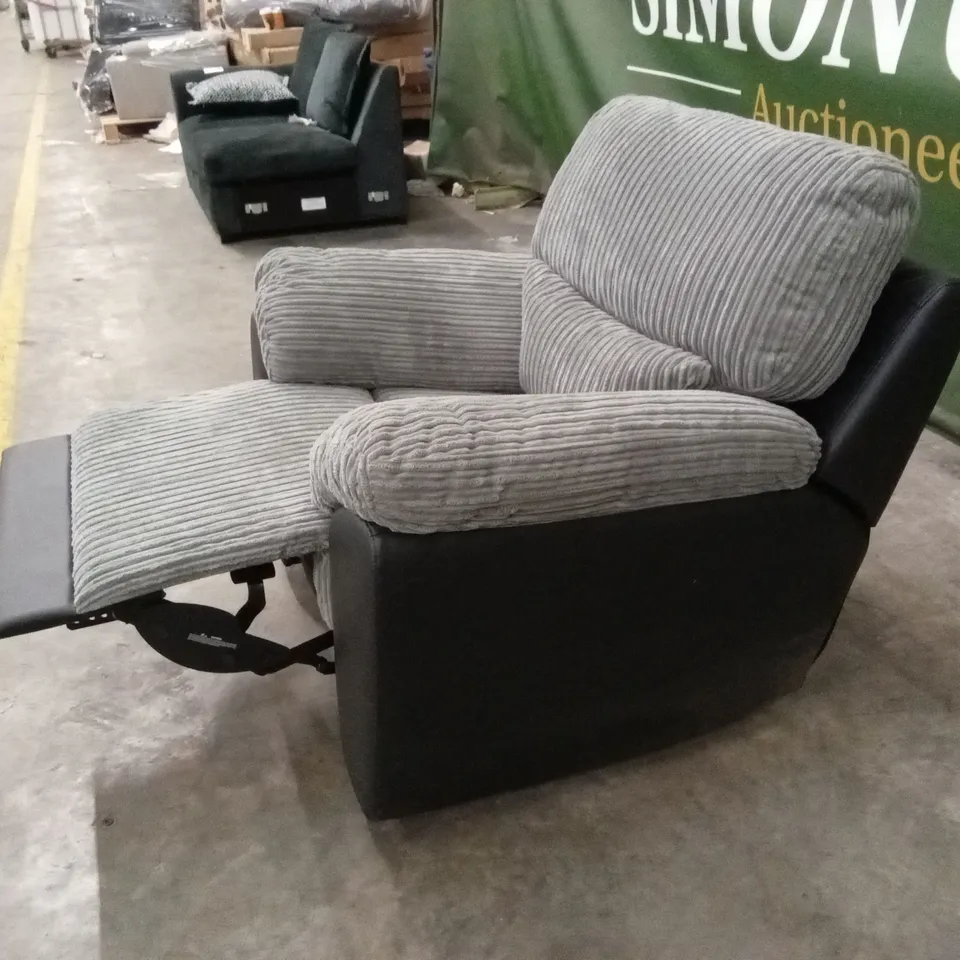 SIENNA FABRIC/FAUX LEATHER RECLINER ARMCHAIR RRP £549