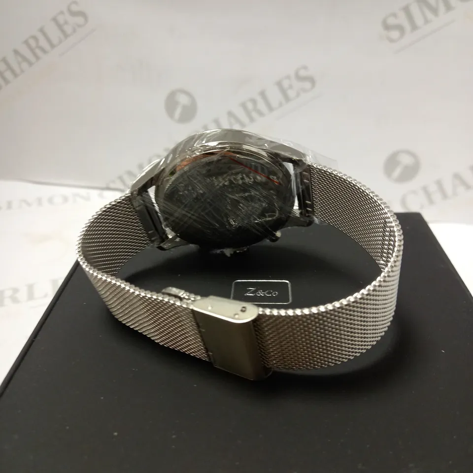 ZIHLMANN & CO TACHYMETER CHRONOGRAPH TRIPLE DIAL MESH STRAP WRISTWATCH