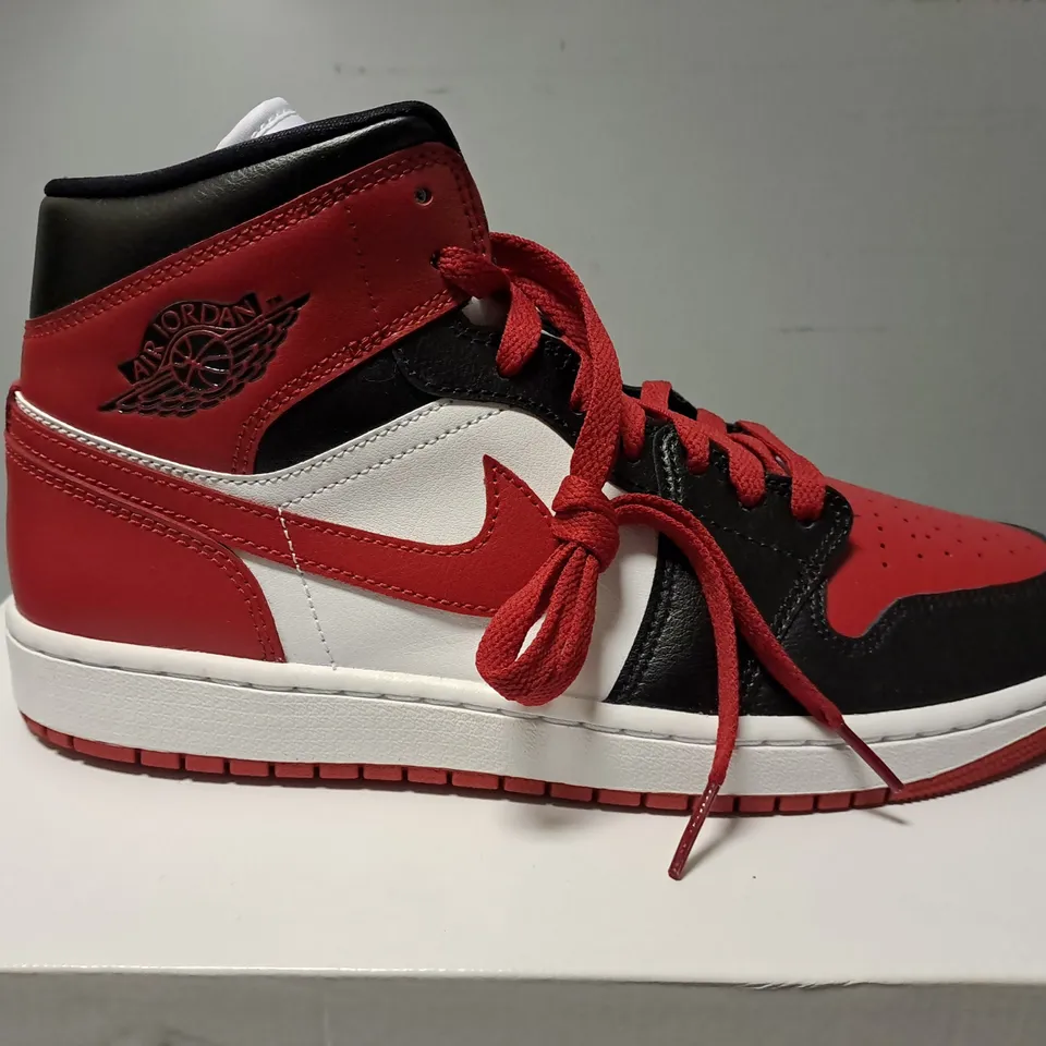 BOXED AIR JORDAN 1 MID 'ALTERNATE BRED TOE' - SIZE UK 9