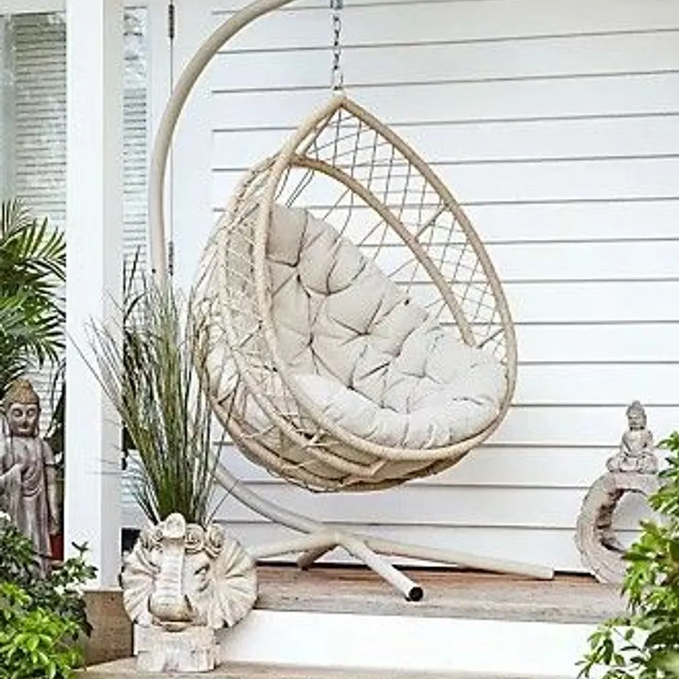 MY GARDEN STORIES OSLO COLLAPSIBLE COCOON EGG CHAIR NATURAL