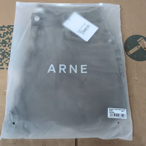 BAGGED ARNE RELAXED FIT DENIM SHORT IN OLIVE - 36R