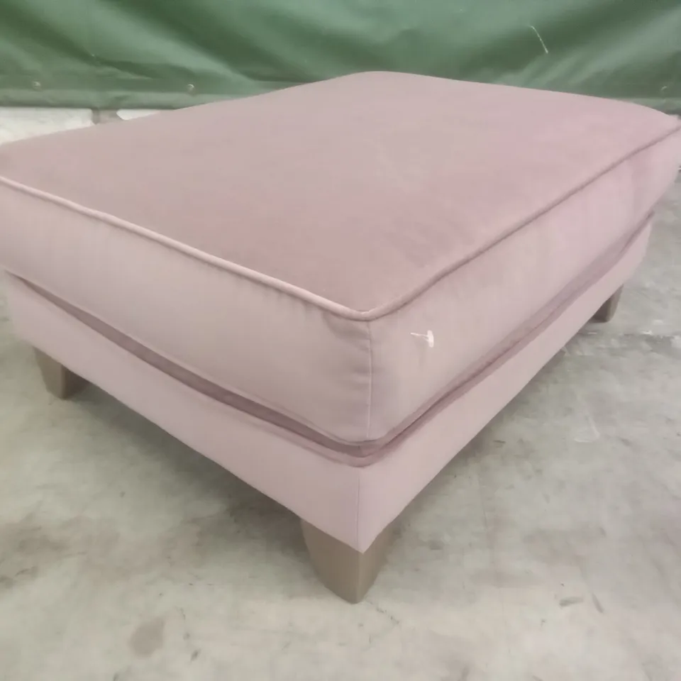 DESIGNER THE LOUNGE COMPANY MADE FOOTSTOOL - PINK FABRIC 