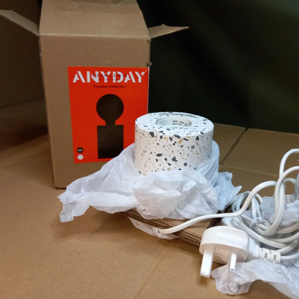 BOXED JOHN LEWIS TERRAZZO BULB HOLDER CONCRETE FINISH LAMP