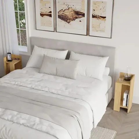 BOXED ELOS MODERN BEDSIDE TABLE/NIGHTSTAND - BROWN