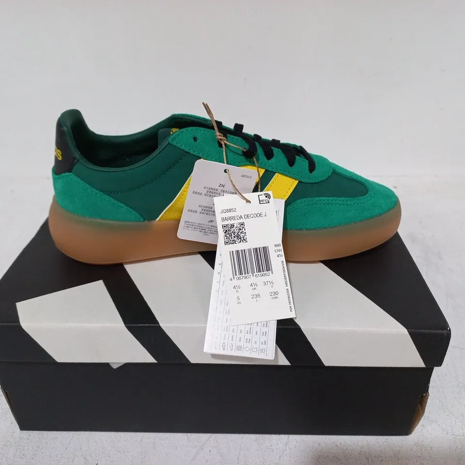 ADIDAS SNEAKERS GREEN/YELLOW WITH GUM SOLE – UK 4.5 (US 5)