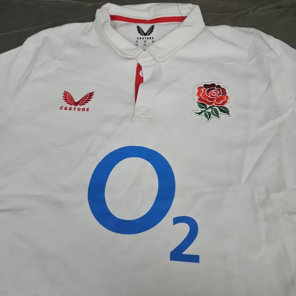 ENGLAND RUGBY UNION SHIRT BY CASTORE – BACK NAME JESS AND NUMBER 30 - SIZE 2XL