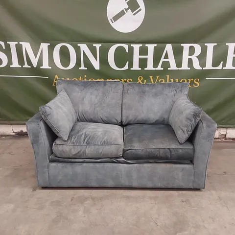 QUALITY DESIGNER AMESBURY LOVE SEAT SOFA BED WITH 2 SIDE CUSHIONS - JADE VELVET