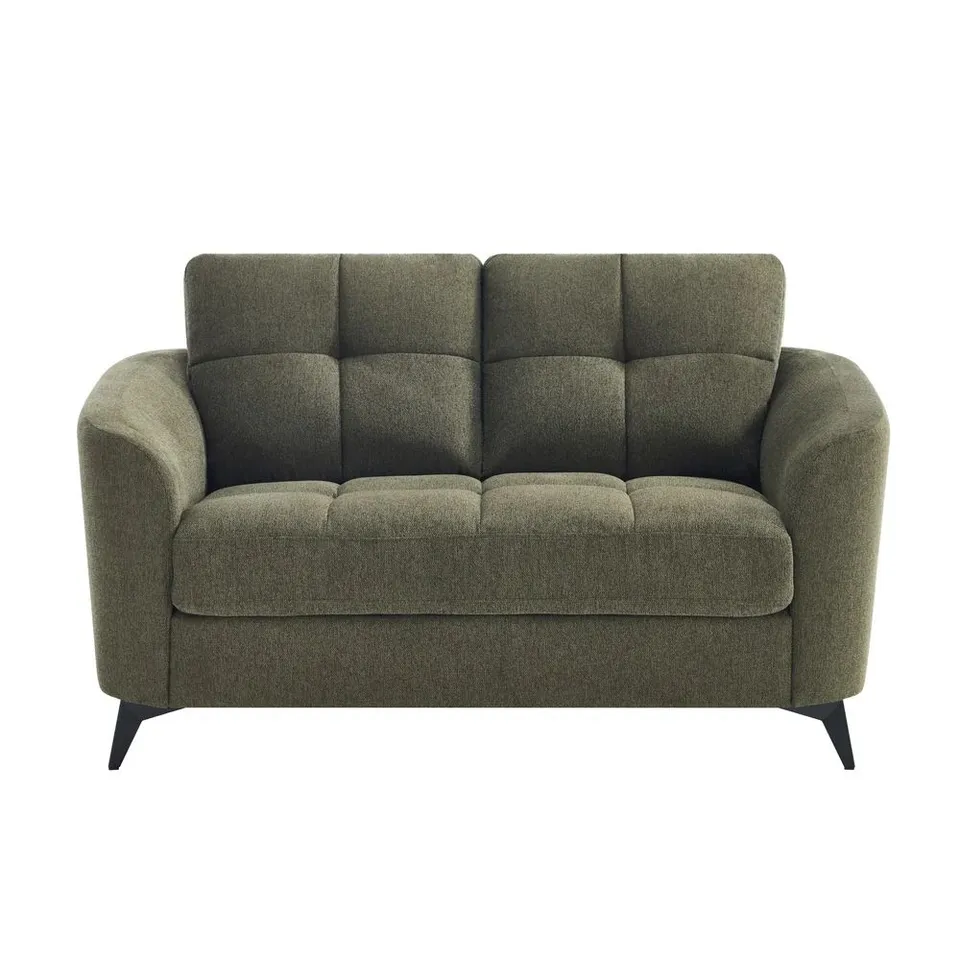 BOXED SOLNA 2 SEATER FABRIC SOFA IN GREEN (1 BOX)