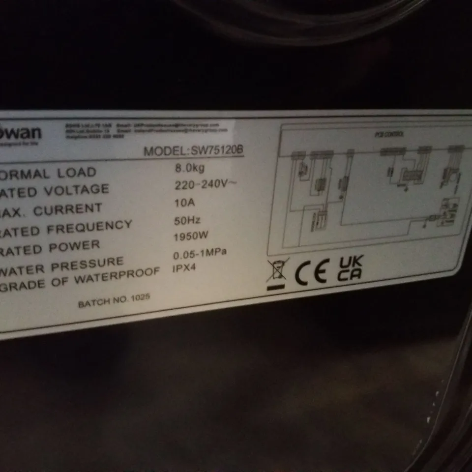 SWAN 8KG FRONT-LOADING WASHING MACHINE – MODEL SW751206