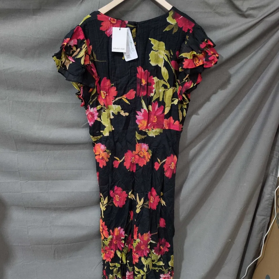 NOBODY'S CHILD LAYLA MIDI DRESS – BLACK FLORAL, UK16 (EU44)